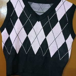 Black & Pink Vest Sweater