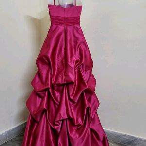 Long Dark Red Gown