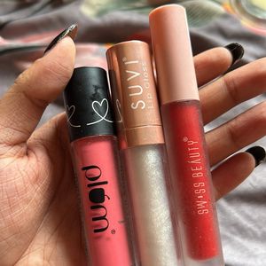 Set Of 2 Matte Lipsticks And Glitter Gloss