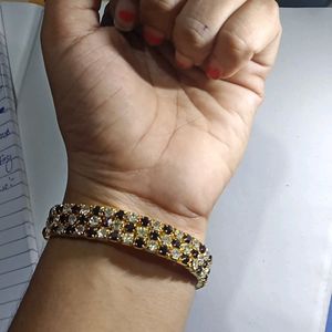 Stone Fitted Golden Bracelet