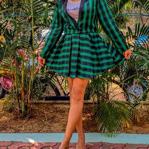 Plaid Co-ord Blazer And Skirt Set