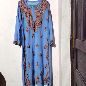 Lavendar Chicken Georgette Kurti