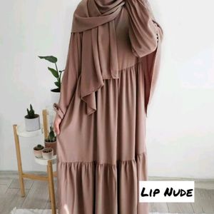 Peach Nude Frill Abaya /Burkha