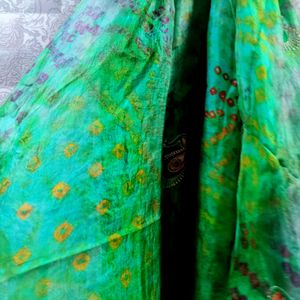 Women Classy Sea Green Colour Heavy Bhandani Saree