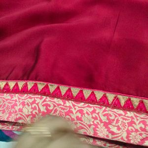 Maroon P Saree