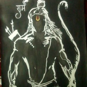 A4 Size Drawing Paper Shree Ram Painting,beautiful