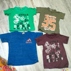 Pack Of 4  For Boys T-shirts