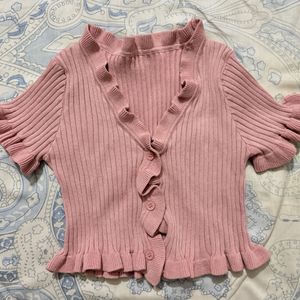 cute korean pink top for women