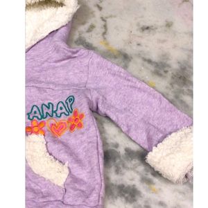 Soft Woolen Hoodie  Zipper For girl's