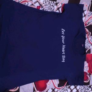 Navy blue T shirt For Girls