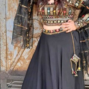 Black Lehnga With Multi Blouse