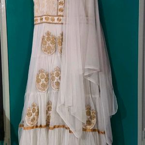 White Anarkali Dress 👗