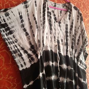 Black And White Kaftan Dress