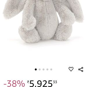 Jellycat Bashful Grey Bunny Stuffed Animal