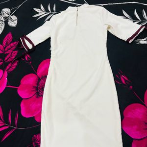 Off White Midi Bodycon Dress