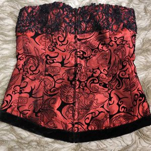 Red Gothic Printed Top