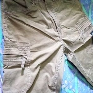 KRA men olive green straight fit cargo trouser