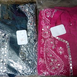 COMBO OF 2 CHIKAN KARI KURTI WITH LINING