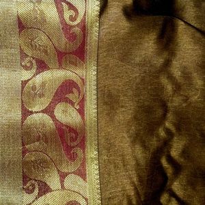 Mango And Brown Silk Saree Combo For ₹600 Offer