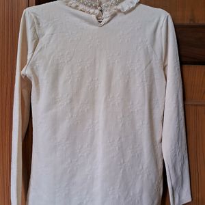 Women's Korean Pearl Neck Top