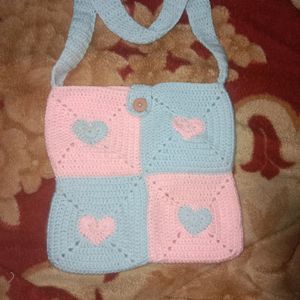 Crochet Heart Tote Bag