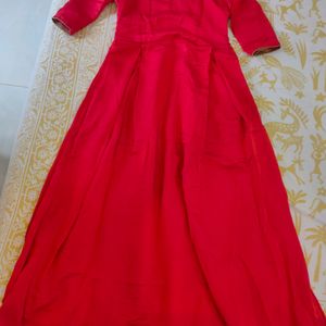 Red Off-Shoulder Gown