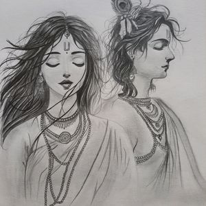 handmade radhe krishna sketch ✨️