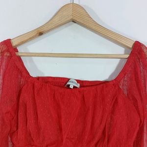 Red Net Casual Top (Women)