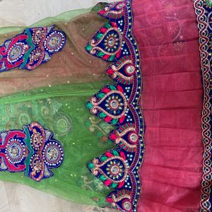 lehenga style semi stitch saree