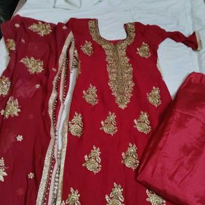 Red Colour Complete Dupatta Set