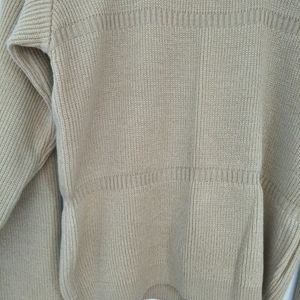 Berrylush Beige Scooped Neck Sweater