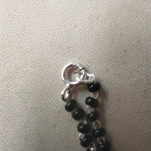 PureSilver CZ Mangalsutra In Black Beaded moti