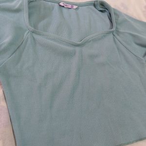 Sea Green Crop Top