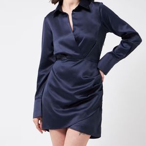 Magre Sassy Satin Shirt Dress - M Size