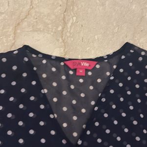 Polka Dot Navy Blue Top