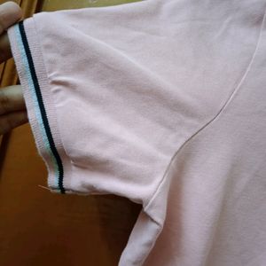 Pink Athleisure Crop Polo Tshirt  (Women)