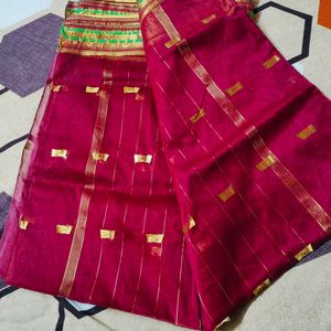 Bandhani Print Maroon Saree