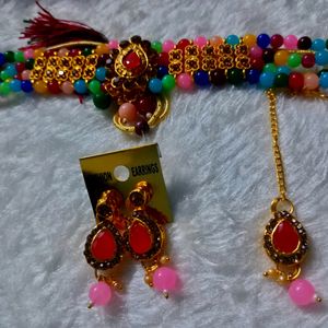 Combo Tow Multi Colour Jewellery Necklace Set