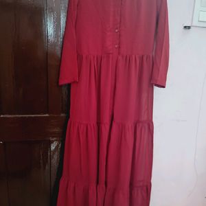 Sassafras Maroon Shrug Dress