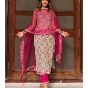 POMCHA Jaipuri Straight Cotton Suit (Set of 3)