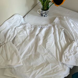 Zara White Off Shoulder Top