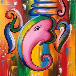 Two Beautiful Acrylic Ganesha Painting Combo