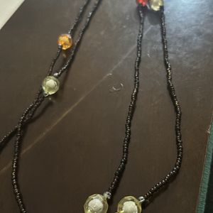 Long Necklace With Multicoloured Beads