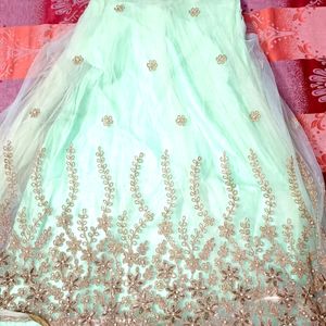 Party Wear Gown Parrot Green