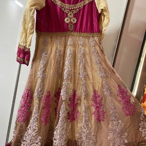 Pink And Cream Anarkali ❤️