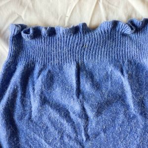 Blue Winter Frill Top Fitted