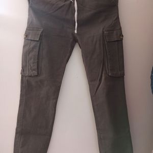 Unisex Grey Cargo Pant, Four Pockets