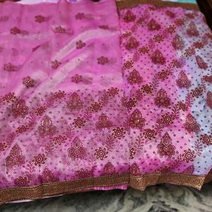 Organza Saree With Printed Design