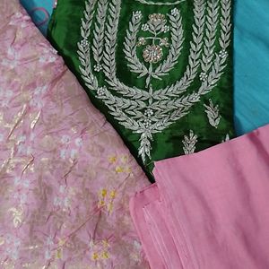 Pure Upada  Silk Jaipuri Suit