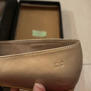 Brand New Kenneth Cole Gold Ballerinas